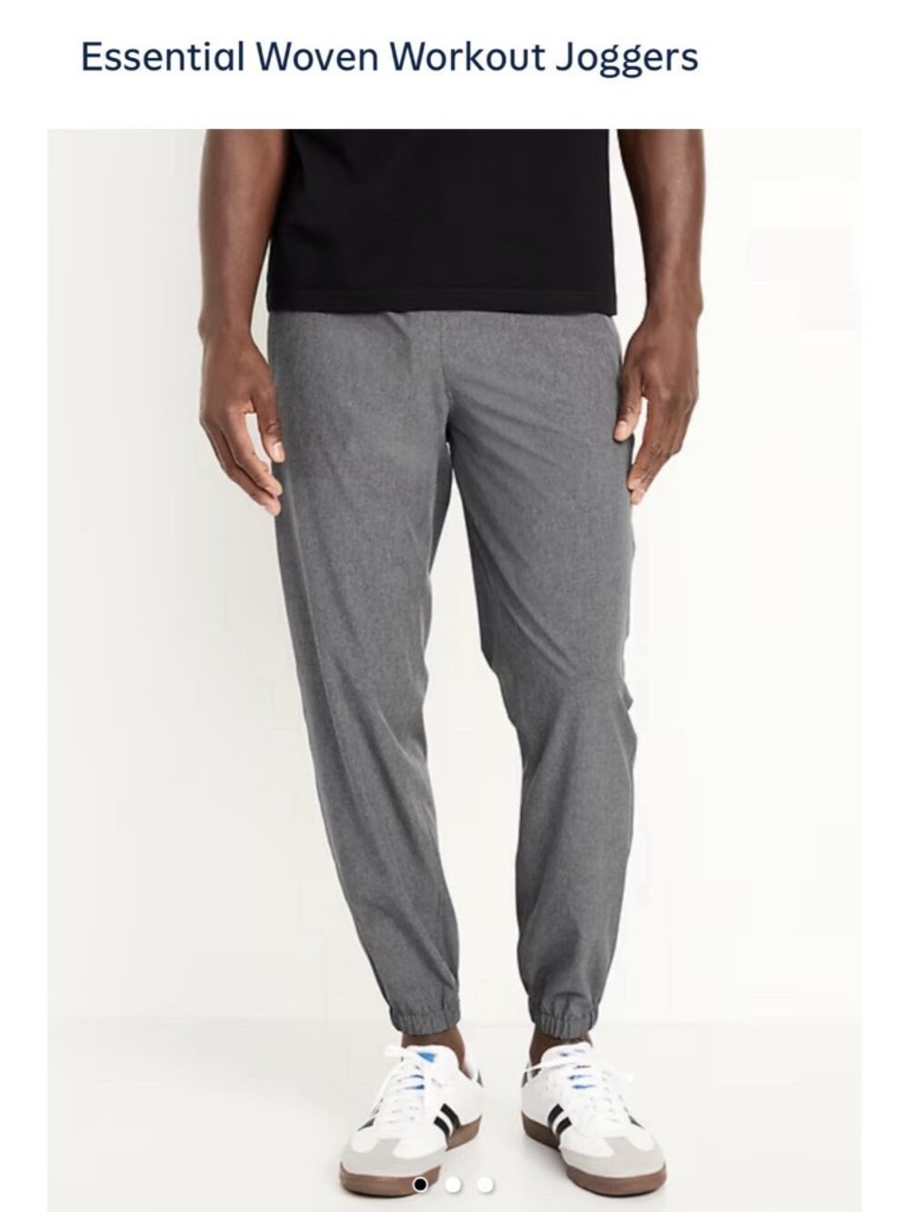 Old Navy Large Gray Essential Woven Workout Joggers Poly/Spandex Lightweight NWT